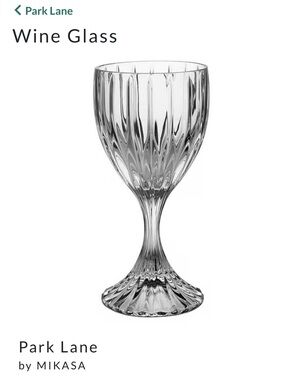 Mikasa Park Lane Crystal Wine Goblet. Made in Germany.